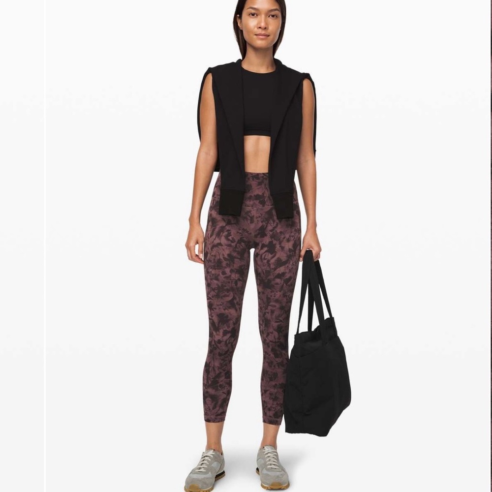 Lululemon Align Pant II 25" Mini Dusk Floral Antique Bark Black - Picture 1 of 7